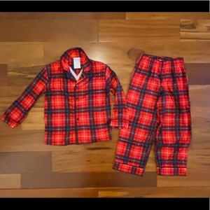 Red and black holiday pajama set for boy or girl